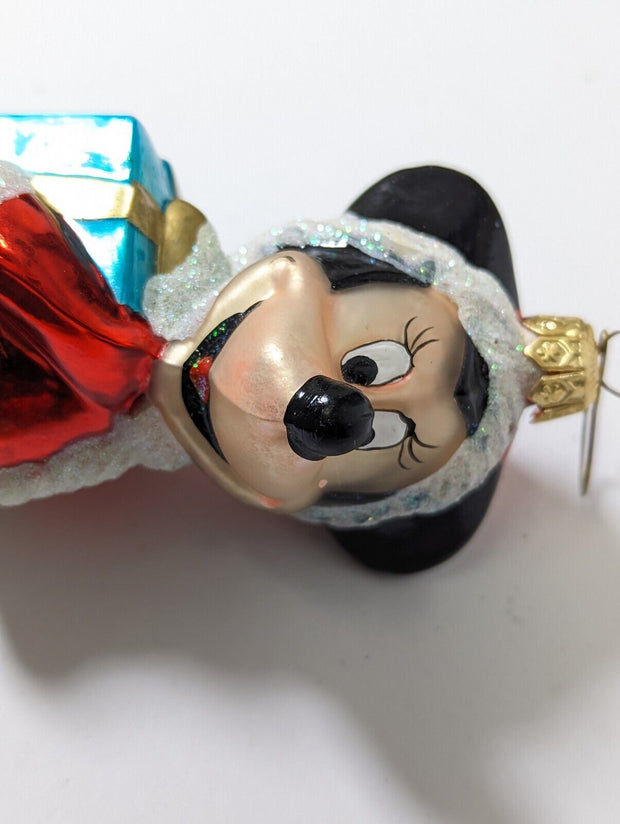 Kurt Adler Poloniase Minnie Mouse Glass Christmas Ornament Disney Minnie Gift