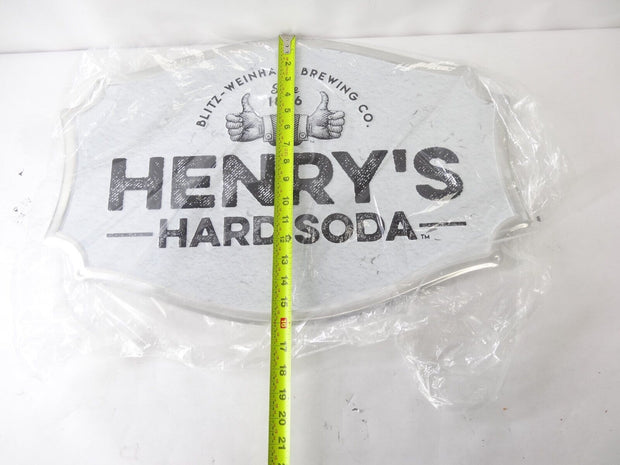 Blitz-Weinham Brewing Co. Henry's Hard Soda Embossed Metal Sign Bar Decor