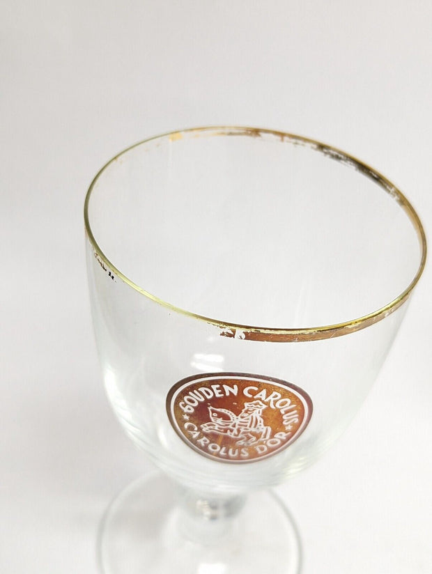Gouden Carolus d'Or (Het Anker) Belgian Ale Beer Glass, Gold Rim - Set of 4