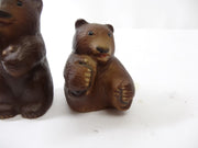 Vintage Antique Brown Grizzly Bear Salt & Pepper Shakers