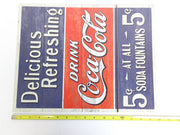 Coca Cola Coke Delicious And Refreshing 5 Cents Tin Sign