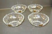 Set of 4 Small Arcoroc France Glass Fruit/Sauce/Dessert Bowls Scalloped Edges 4"