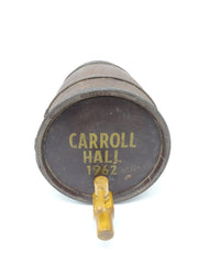 Vintage Antique Bound Wood Beer Keg "Carrol Hall" 1962 Bar Room Display Piece