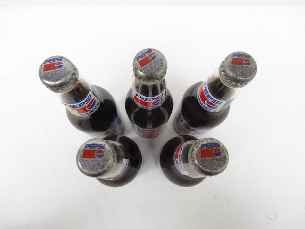 Set of 5 Vintage Pepsi Shaquille O'Neal Shaq 12oz Longneck Glass Bottles