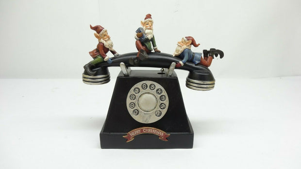 Roman Inc. Merry Christmas Musical Rotary Telephone with Elves