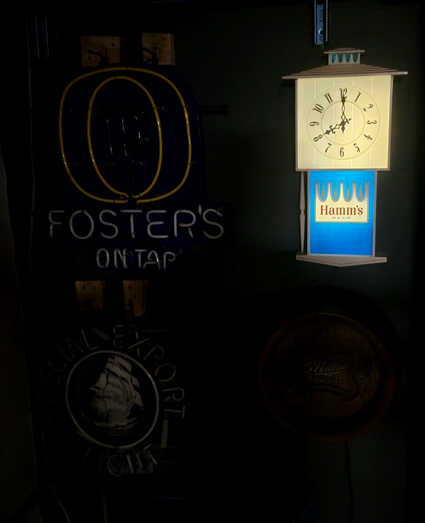 Vintage 60's Hamm's Beer Lighted Wall Clock 22"x13" - READ!