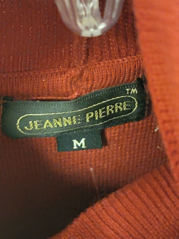 Jeanne Pierre Sleeveless Top Knit Turtleneck, Women's Medium, Red, 100% Cotton