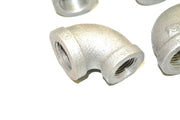 1/2" x 3/8" Reducing Elbow Pipe Fitting, 90 Degree, FNPT x FNPT - Lot of 4