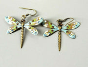 Vtg Fashion Earrings, Chico's, Dangling, Brass, DragonFly's with Studs, Cool!
