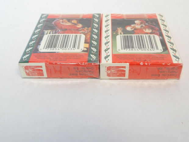 Lot of 2 Vintage 1993 Coca Cola Santa Playing Card Sets  - New/Sealed