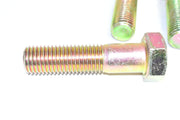 1" x 4" Hex Cap Screw Bolts, Yellow Zinc Plated, Course Thread - 4 pack