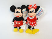 1990s Disney Store Exclusive Mickey and Minnie Mouse Plush Beanies w/Tags