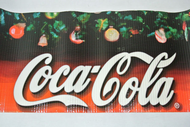 Coca Cola Christmas Corrugated Banner Shelf Display Sign, 1' x 20.5' length
