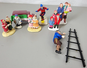 8Pc Lemax/Dept56 Christmas Village Figurines, Holiday Porcelain Pieces