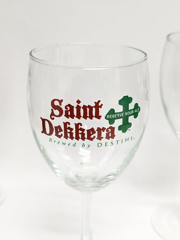 Destihl Brewery Saint Dekkera Reserve Sour Ale Beer Glass - Lot of 3