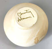Christy Johnson American Stoneware/Earthware Bowl, Handmade, Signed 6"x 5"