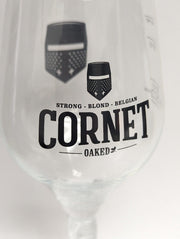 Cornet Oaked Beer Pint Glass, Belgian Blond Beer Black Logo Brouwerij Palm