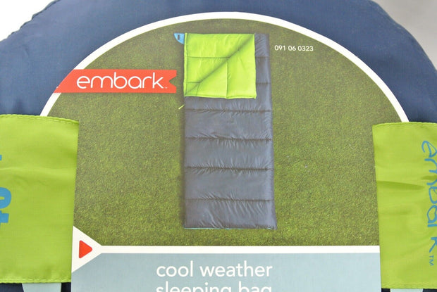Embark Cool Weather Sleeping Bag, Comfortable to 40° F, 33 in. x 75 in. - NEW