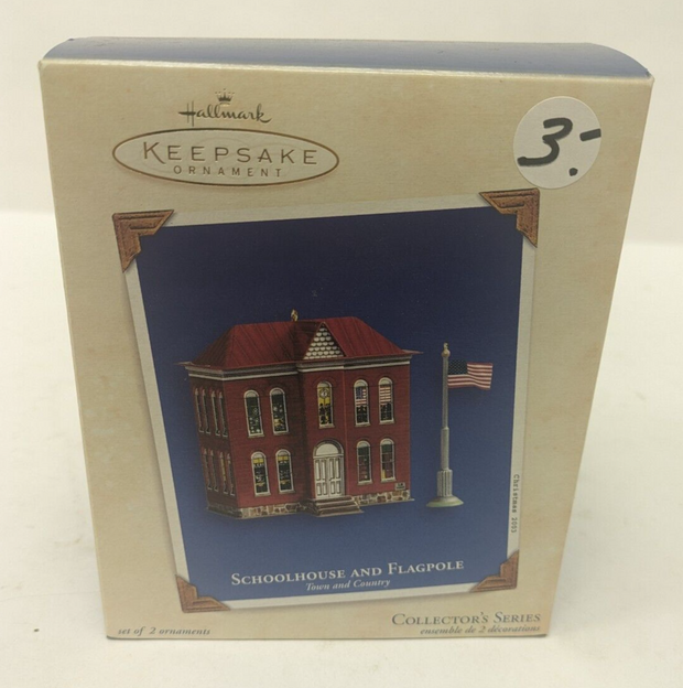 Hallmark Collector Series Schoolhouse and Flagpole Town & Country QX8247