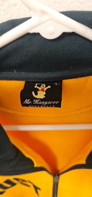 Vtg Mr Kangaroo Men Track Top Fleece Yellow Jacket Full Zip Sz L Made Australia