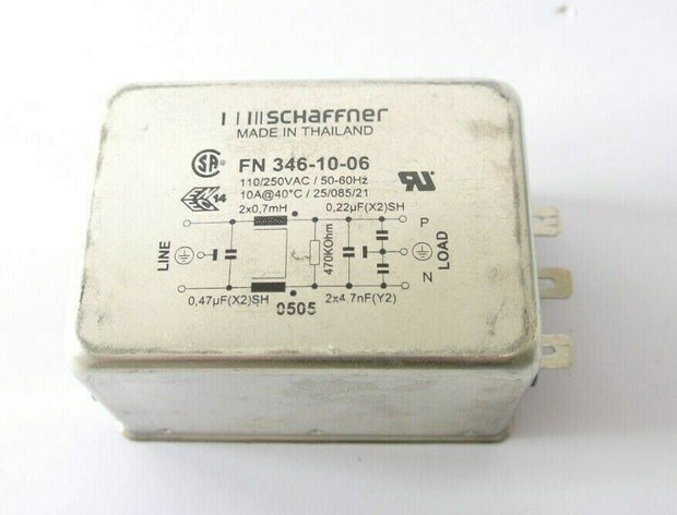 Schaffner FN 346-10-06 Power Line Filter 110/250VAC