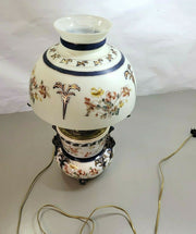 Vintage Antique GFB & CO No 895 Porcelain Oil Lamp Hand Painted, Floral Design