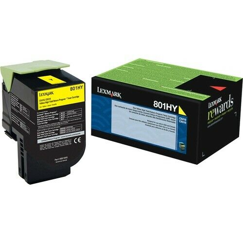 Lexmark Unison 801HY Toner Cartridge, Laser, High Yield, 3000 Pages, Yellow