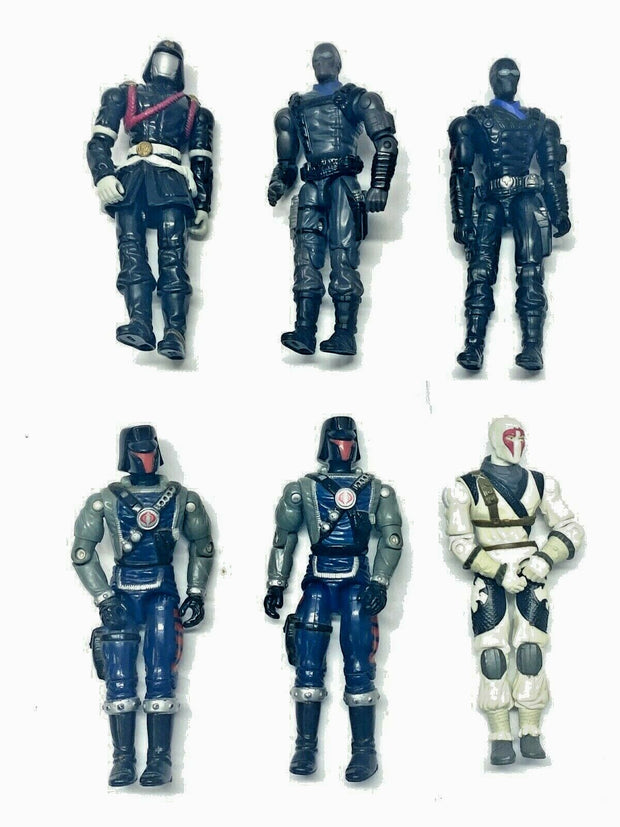 GI Joe Lot of 6 Cobra Action Figures - Interrogator(2)/Snakeeyes(2)/StormShadow