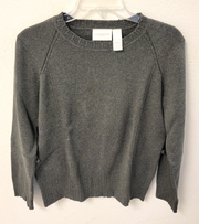 Liz Claiborne Lizsport Women's Sweater, 100% Cotton, Gray, Small, Full Sleeve