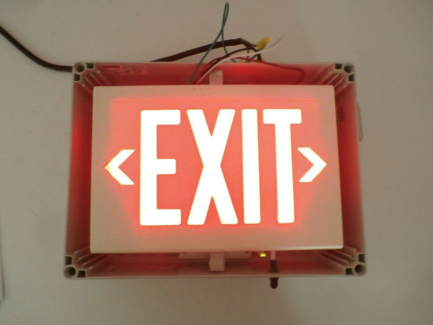 Hubbell Dual Lite LED EXIT Sign LN4XRWE Type 4X 120/277 VAC - No Cover