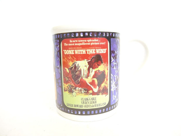 Vintage Gone With the Wind Movie Poster Coffee Mug Vivien Leigh Clark Gable