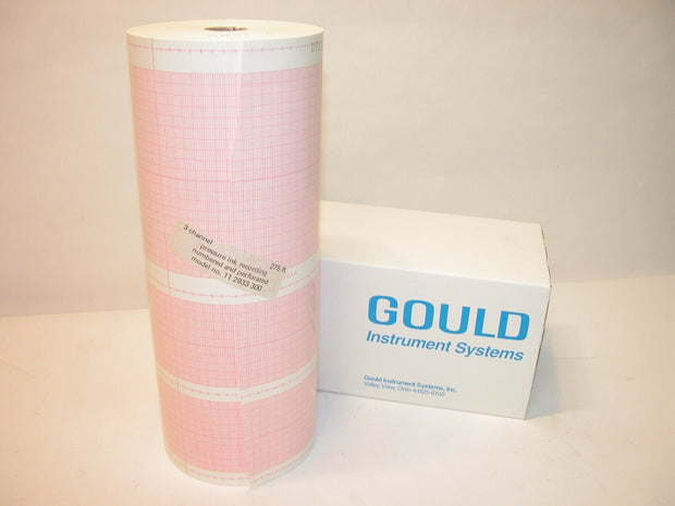Gould 3 Channel Pressure Ink Recording, Numbered, Perforated Paper, 275 ft