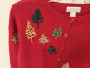 Northern Reflections Women's Ugly Christmas Sweater, Button Up Small Cotton Blnd