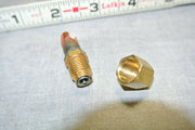 Qty 4 Miniature Brass Tire Stem Needle Valves w/ Caps, Copper Connectors