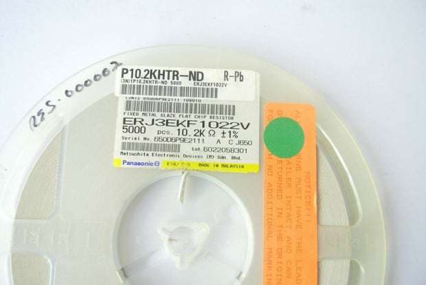 QTY 4500 Panasonic ERJ3EKF1022V Res Thick Film 0603 10.2K Ohm 1% 1/10W ±100ppm