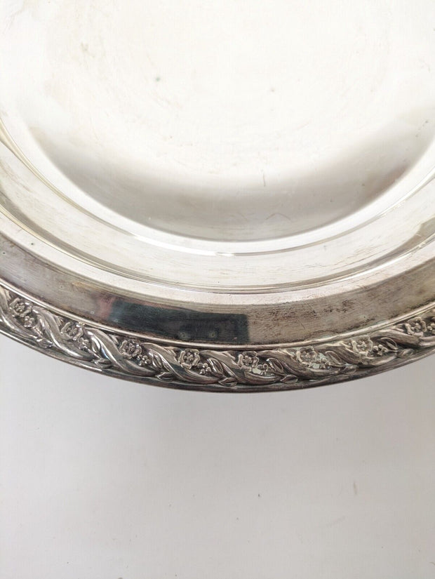 WM Rogers & Son Silverplate Spring Flower Footed Dish - 2060