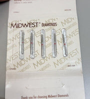 5Pcs Dentsply Diamond Bur Friction Grip Fine Taper Flat End Bur 471143 1.6mm