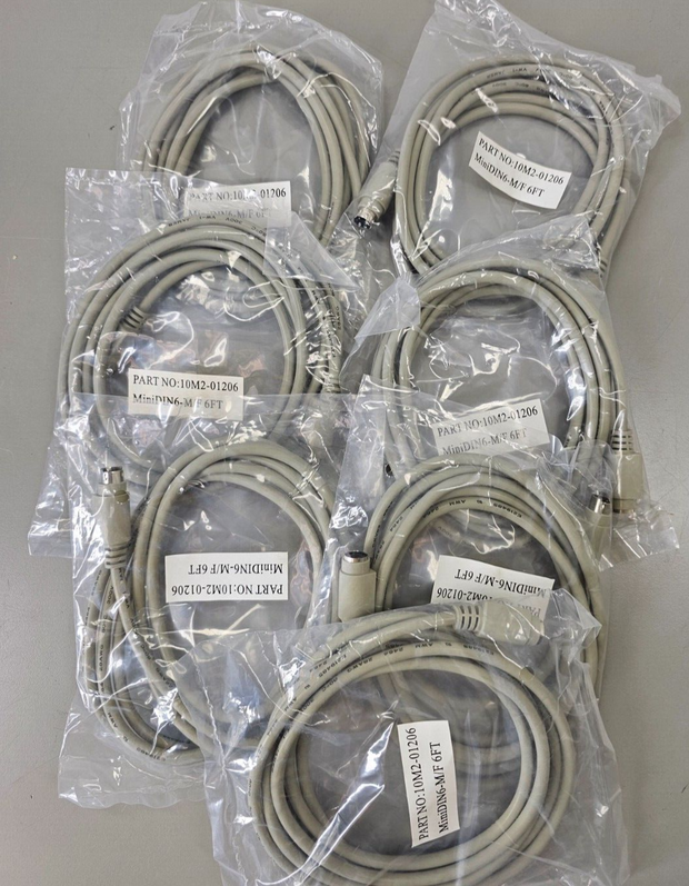 Lot of 11 PS/2 MD6 M/F Keyboard/Mouse Extension Cable, Beige (6 Ft/10ft) 10M2-01