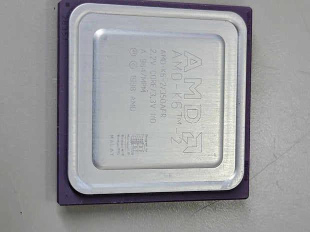 AMD K6-2 / 350AFR 450MHz 450 2.2v Socket 7 CPU 1998 Vintage, Rare, Retro, GOLD