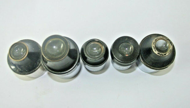 Lot of (5) Assorted Size Microscope Lenses 7.5x 9x 10x 12x 12.5x