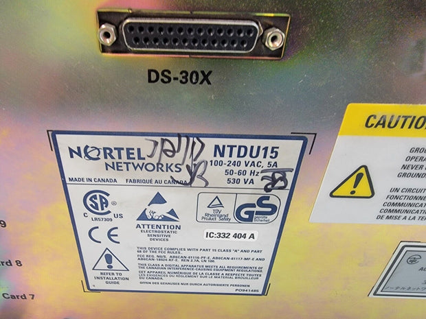 Nortel MG1000 Media Gateway NTDU15 4x NT8D02GA 1x NT8D09BB