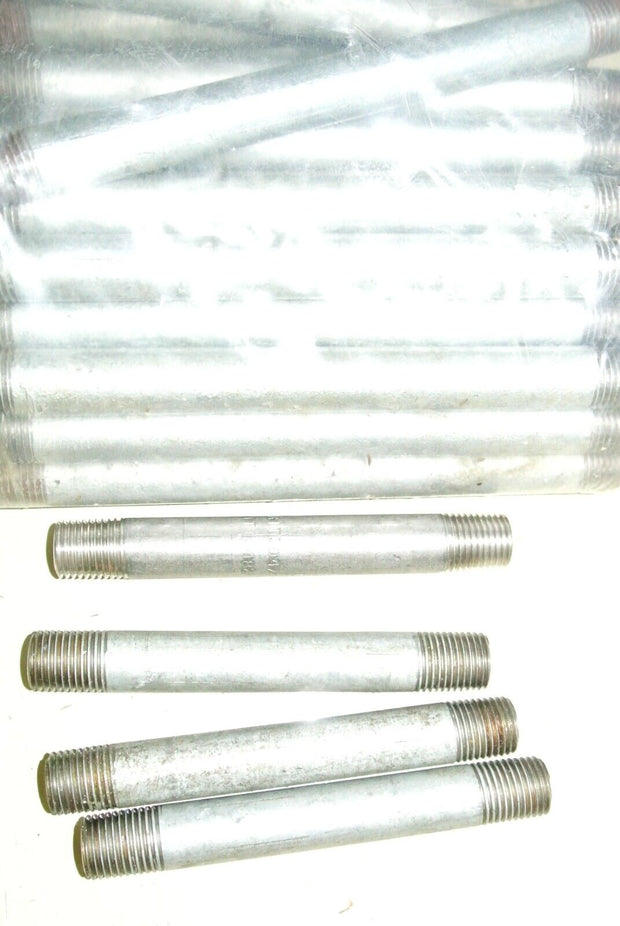 (4) 1/4" Pipe Size NPT Galvanized Steel Nipple Pipe Fittings, Various Lengths