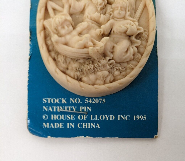 Vintage " NOS " 1995 House Of LLoyd No.542075 Nativity Pin " BEAUTIFUL ITEM "