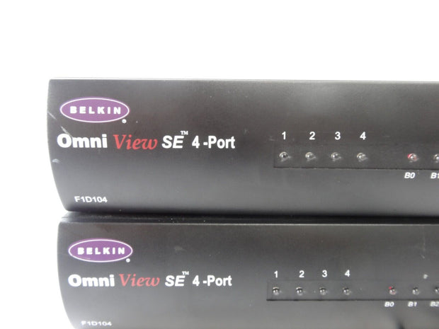 Pair of (2) Belkin Omni View SE 4 Port, (1 F1D, 1 F1D104) w/ power supplies