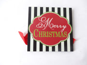 TII Collections X8418 Merry Christmas Decoration Coaster with ribbon