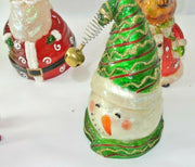 5 Large Christmas Glass Decorations Colorful Santa Snowman Reindeer Bear