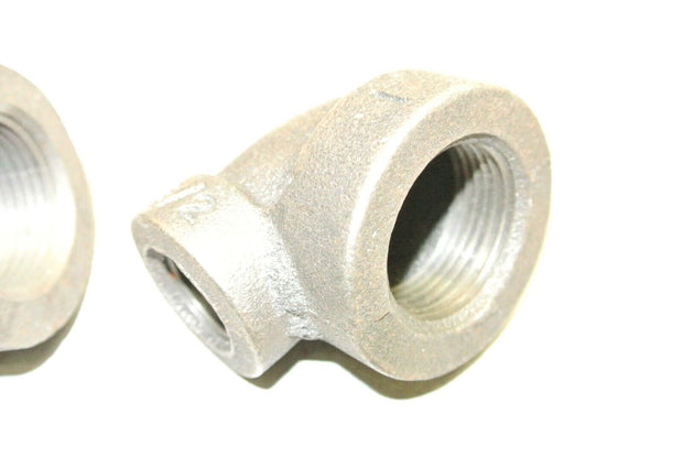 Lot of 4 Galvanized Iron Reducing Elbow, 90 Deg, 1 in x 1/2 in FNPT Pipe Fitting