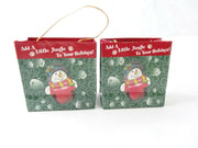 GANZ Pair of (2) Small Jingle Bell Gift Bag Ornaments 2"