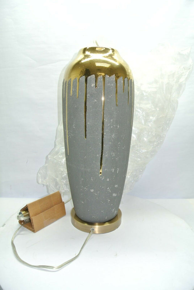 New StyleCraft Marloe Gold 37" Ceramic Base 3-Way Table Lamp - shade was damaged