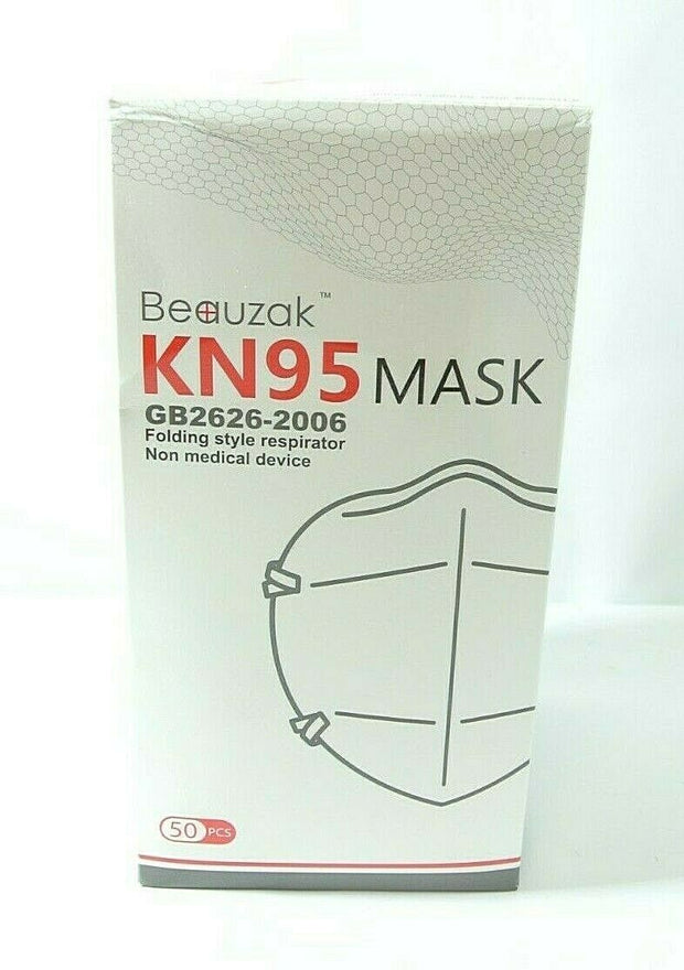 50x Beauzak KN95 Folding Syle Respirator Face Mask, USA Vendor, Ships Same Day